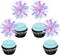 30 PCS Foil Firework Cupcake Toppers Sparkle Tinsel Cupcake Picks Happy Birthday Cake Toppers Drink Stirrers Cocktail Food Fruit Toothpicks for Baby Shower Birthday Party Decorations Supplies Purple